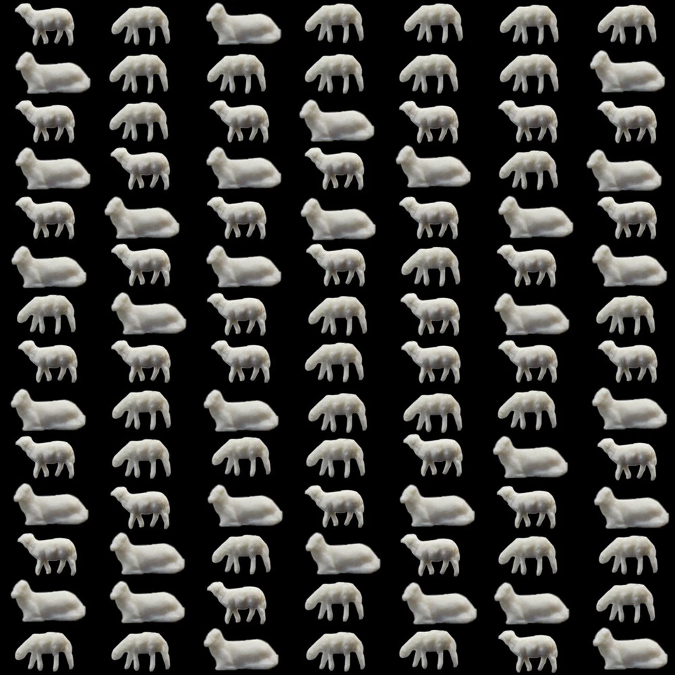 100pcs Échelle N 1:150 Modèle de Mouton Blanc Animaux de la Ferme Non Peints - Photo 4/4