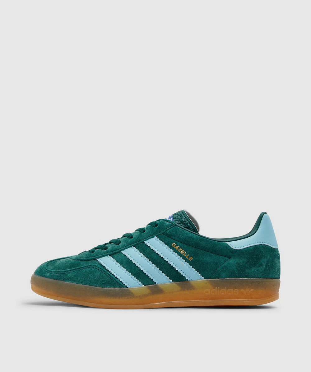 adidas Originals Gazelle Indoor Shoes in Green and Gum