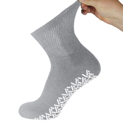 Non-Skid Diabetic Cotton Quarter Socks with Non Binding Top - Picture 14 of 27