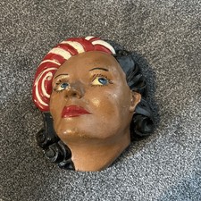 Fabelhafte 30er/40er Jahre Gips Wandmaske "Anita" 