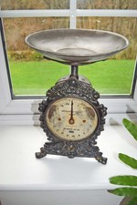 Antique Salter Kitchen Scales  No. 49 Cast Iron with Original Pan