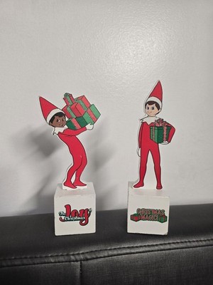Bundle of two Elf on the Shelf Wooden Table Sign Decor Christmas 7''