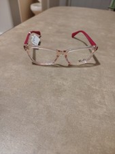 New RayBan Girls 2 Tone Pink Clear Wayfarer Glasses RB 1591 3806 46 16 125