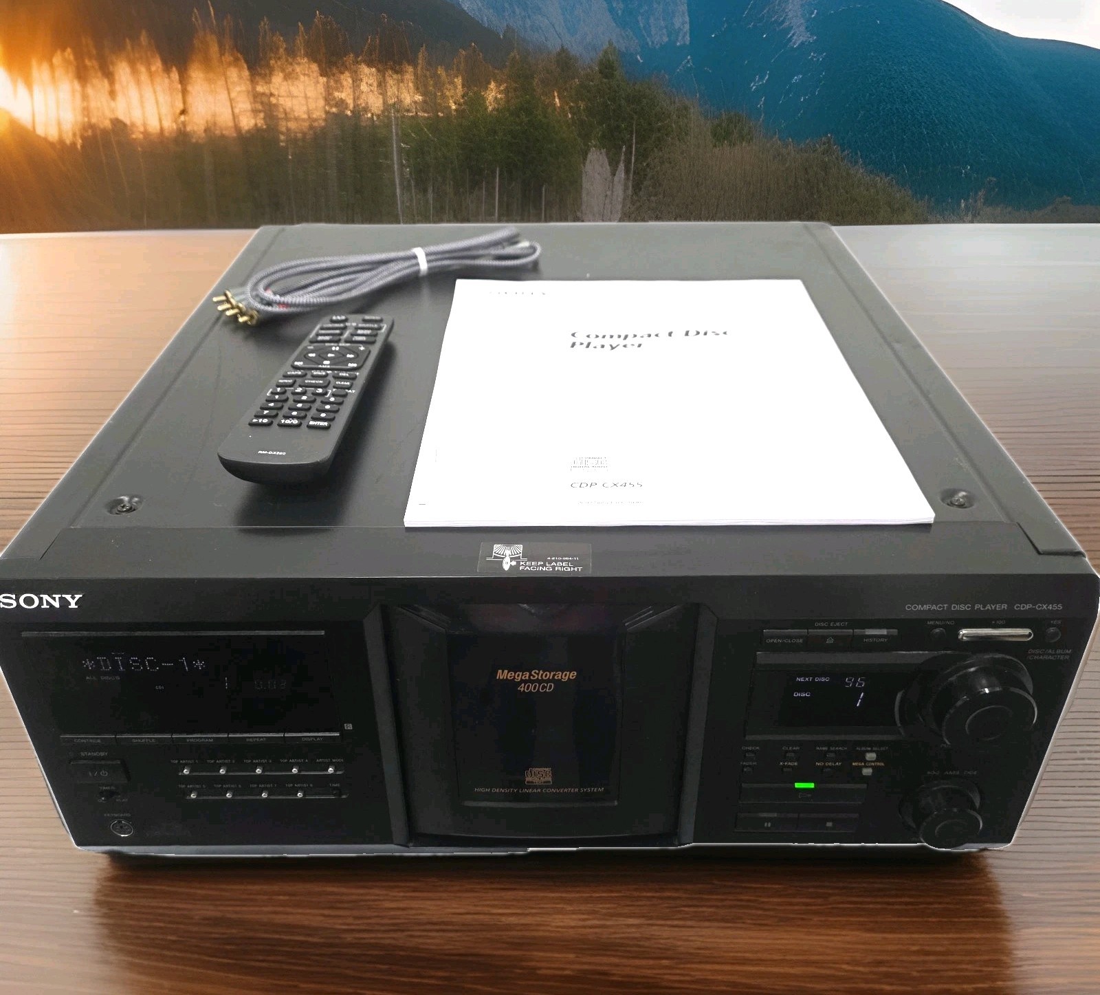 Sony CDP-CX455 CD Changer 400-Disc Black Refurbished w/Remote One Year Warranty