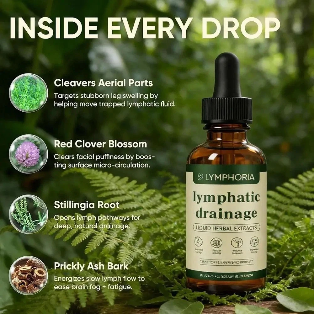 LYMPHORIA Lymphatic Drainage Drops Herbal Lymph Cleanse for Lymph Daily Wellness