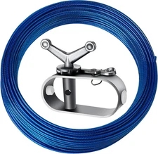 118Ft Pool Cover Cable and Winch Kit Closing Wire Ratchet Plastic Blue