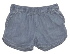 Childrens Place Girls Denim Shorts Elastic Waist Bow Pockets Size 6 Blue Pull On
