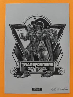 Transformers Dark Moon 2011 Hasbro/Enterplay Sentinel Prime Puzzle Card ST-09