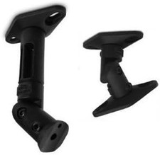 2 Black Universal Satellite Studio Speaker Mounts Brackets for Walls or Ceilings