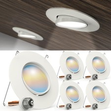 Sunco 4-Pack 5/6" LED Gimbal Recessed Downlight 5 CCT Dimmable Retrofit 12W