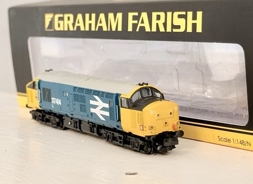 Graham Farish Spur N Ex 371-165 Class 37/4 - 37414 BR blau großes Logo | Condition: Used