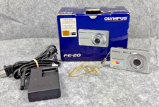 OLYMPUS FE-20 8.0MP Digital Camera - Silver w/ Charger - Working