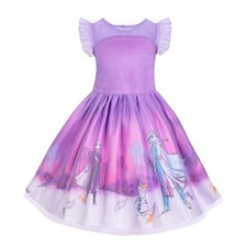 Disney Store Frozen 2 Dress Dress Elsa Anna Purple Sparkle Costume 9/10