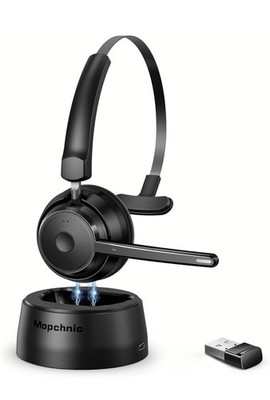 Mopchnic Bluetooth Headset, Wireless W/ USB Dongle AI Noise Canceling KH113M