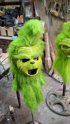 Articulated Grinch Mask Latex So you can gesture and talk - Fast