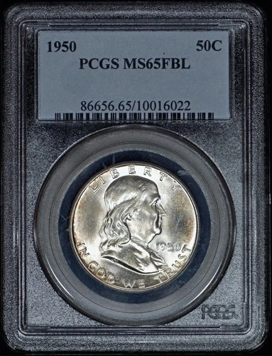 1950 Franklin Half Dollar 50c PCGS MS65 FBL - Very PQ!