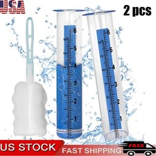 2 Pack 6 inch rain gauge replacement tube glass for yard garden and outdoor hom-