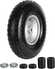 13 Inch Wheelbarrow Tire Flat Free 4.00-6 Tires, 5/8" Bearings Universal Solid T