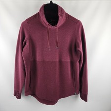 LL Bean Sweatshirt Womens L Reg Burgundy Cozy Mixed Knits Pullover 511587