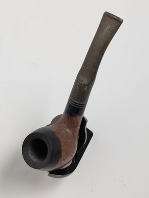 Vintage Italian Briar Tobacco Pipe | Bent Billiard | Silver Band | Italy