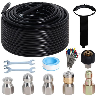 #ad #ad Zejoot 100FT Sewer Jetter Kit Pressure Washer 5800PSI Drain Cleaner Hose 1 4 NPT $97.10