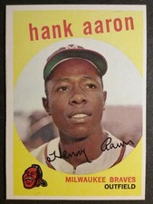 1959 TOPPS BASEBALL #380 HANK AARON BRAVES EX-MT++