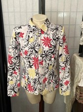 OSCAR by Oscar De La Renta VTG Blazer Women 10 Textured Floral Cotton