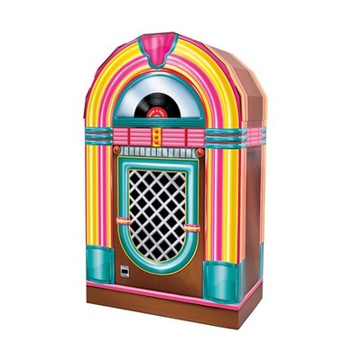 Beistle 3D Corrugated Cardboard Jukebox Photo Prop, 50s Themed Party Decorations
