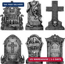 Halloween Decorations Outdoor Graveyard Tombstones: 6ct Large Tombstone Hallowee