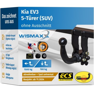 ANHÄNGERKUPPLUNG abnehmbar für Kia EV3 ab 24 +7pol E-Satz ABE