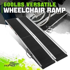 600lbs 6ft Aluminium Foldable Non-Slip Wheelchair Skateboards Multi-Fold Ramp