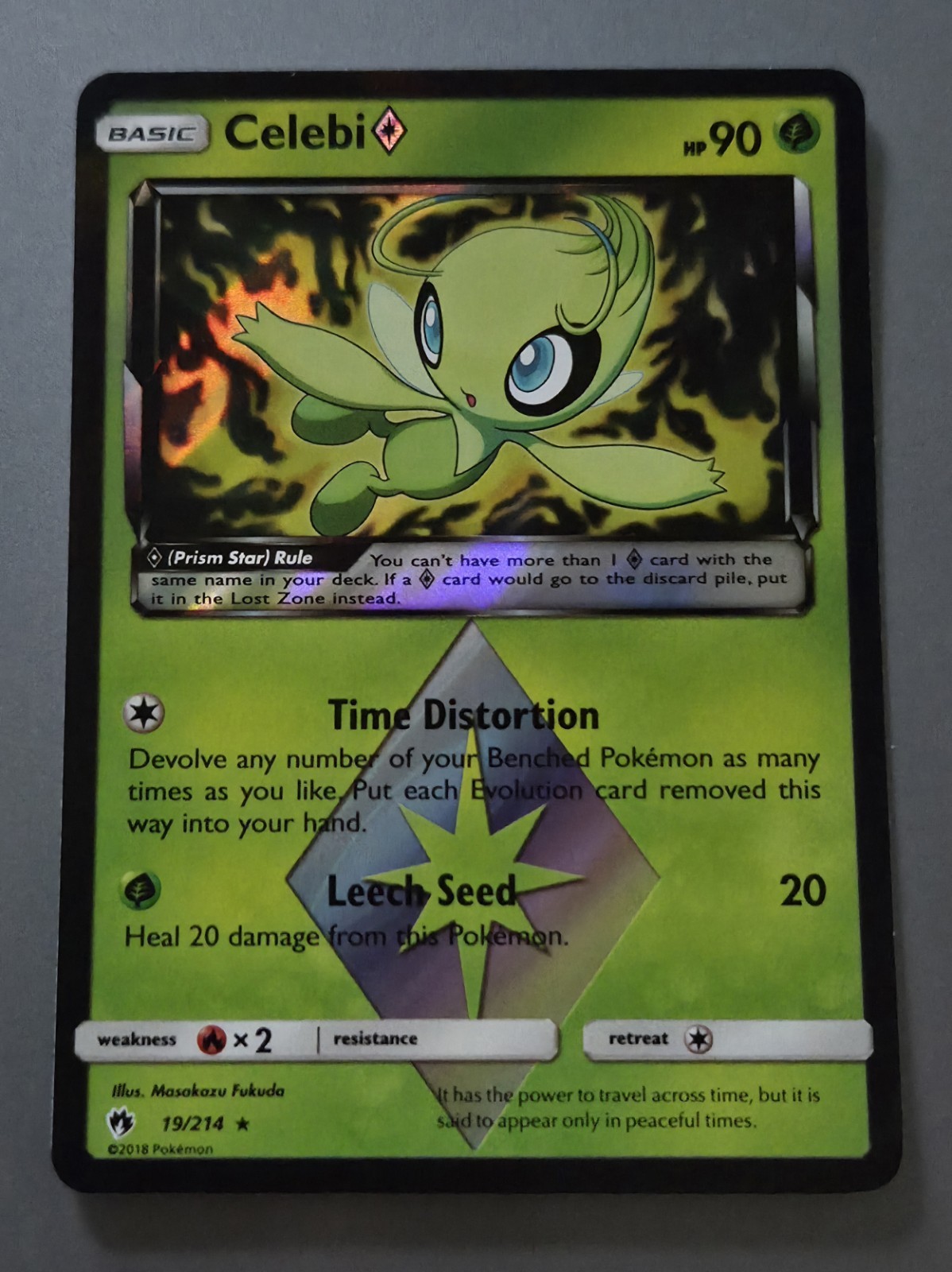 Celebi Prism Star 19/214 Lost Thunder Prism Rare