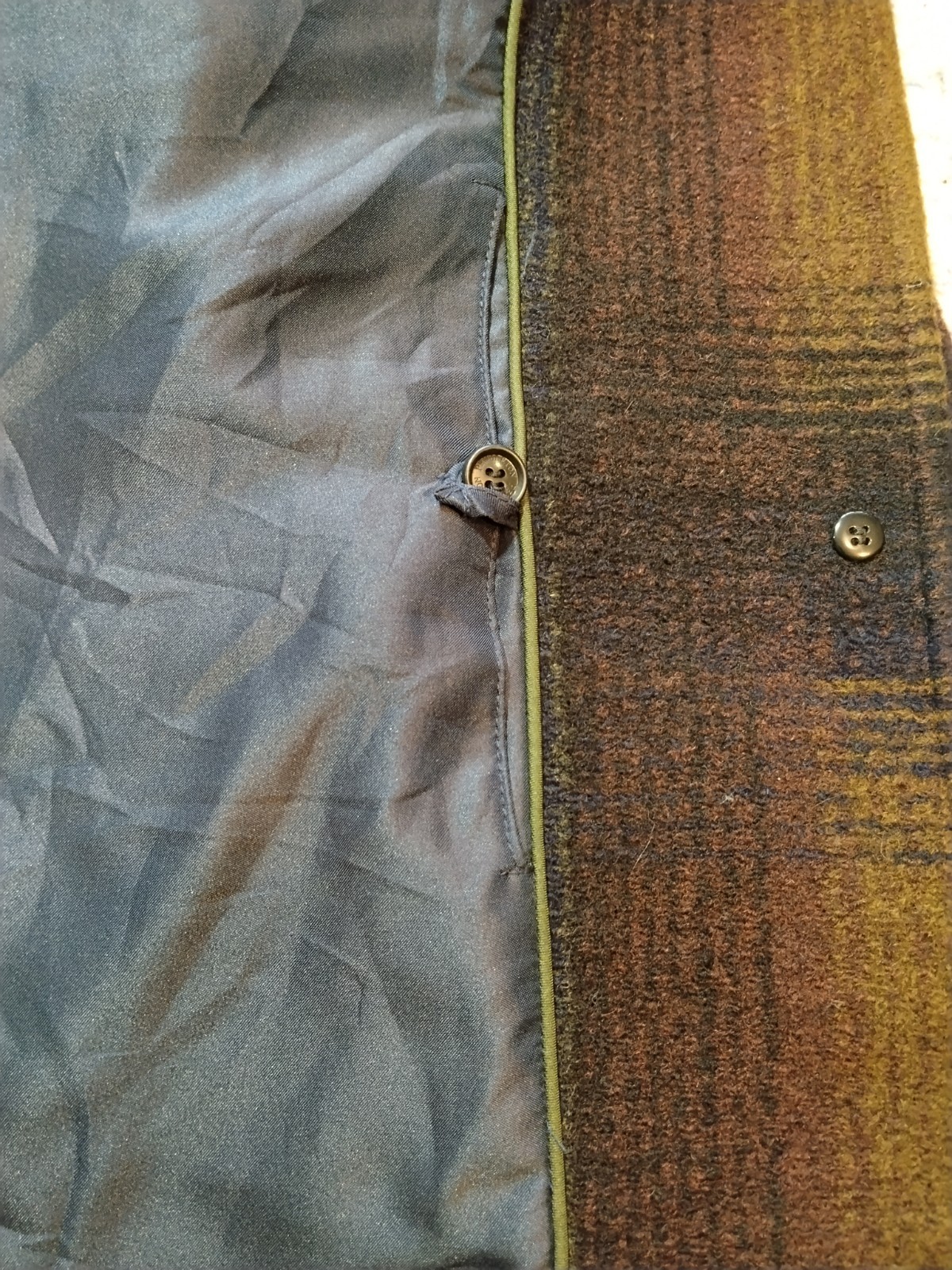 pendleton wool blend Topper Coat Large Olive Gree… - image 9