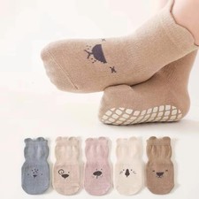 1/5Pairs Baby Floor Socks Non Slip Cotton Casual Children Socks For Boys Girls S