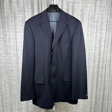 Hugo Boss Mens Navy Blue Super 100 Virgin Wool 3-Button Blazer Jacket 40L USA