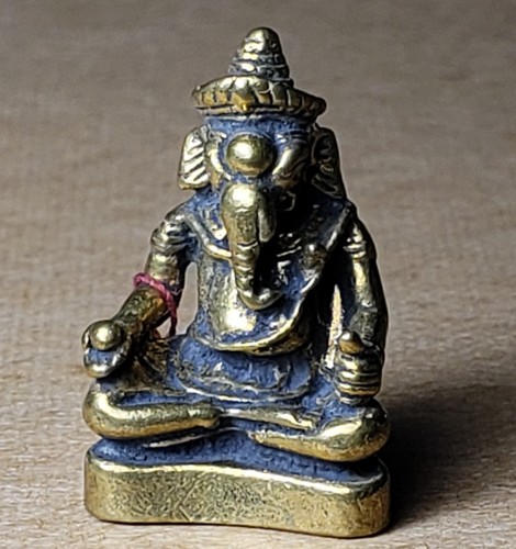 TINY LORD GANESHA_POWERFUL BRASS PROTECTION AMULET_REMOVER OF OBSTACLES_262993
