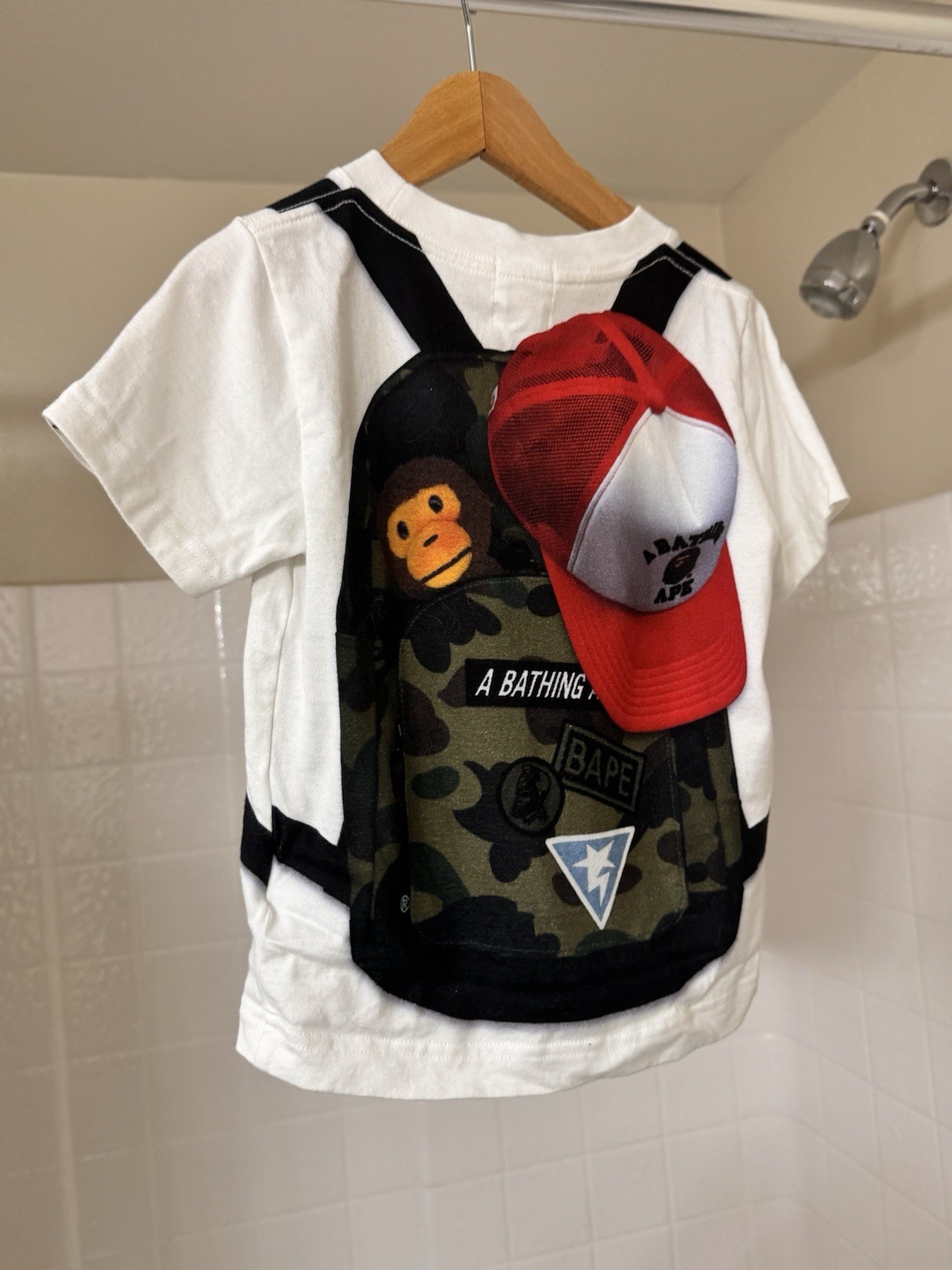 A BATHNIG APE BAPE KIDS DAYPACK PRINT TEE size 100 US 3T-4T thumbnail 3