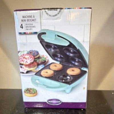 Nostalgia MDM100NW Mini Donut Maker Non-Stick Electric Blue 4 Compartments
