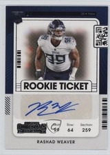 2021 Panini Contenders Rookie Ticket Rashad Weaver #209 Auto 1ss3