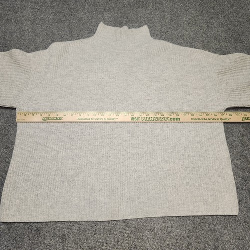 Everlane Sweater Womens XXL Grey Ribbed High Collar Wool Cashmere Blend Pullover - Picture 5 of 14