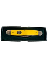 Moore Maker Punch Blade Stockman Yellow Handle Pocketknife 3 Blades