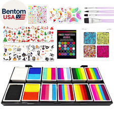 Face Painting Kit for Kids  Adults - 12X10G Non-Toxic Hypoallergenic Split Cake