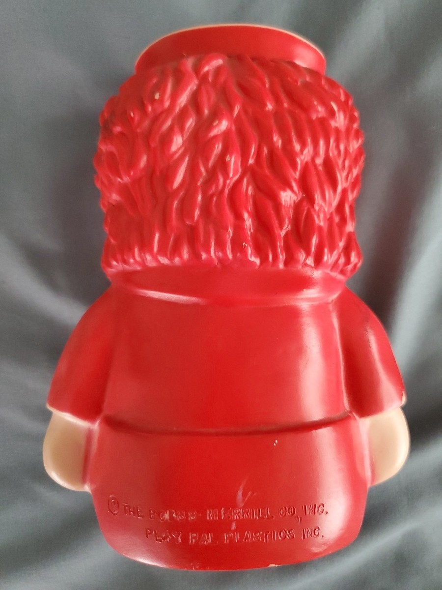 Vintage Raggedy Ann Andy Plastic Piggy Bank Bobbs Merrill Play Pal
