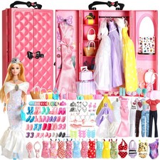 UCanaan 180 Pcs Doll Clothes and Accessories Set, Princess Gowns, Dresses, To...