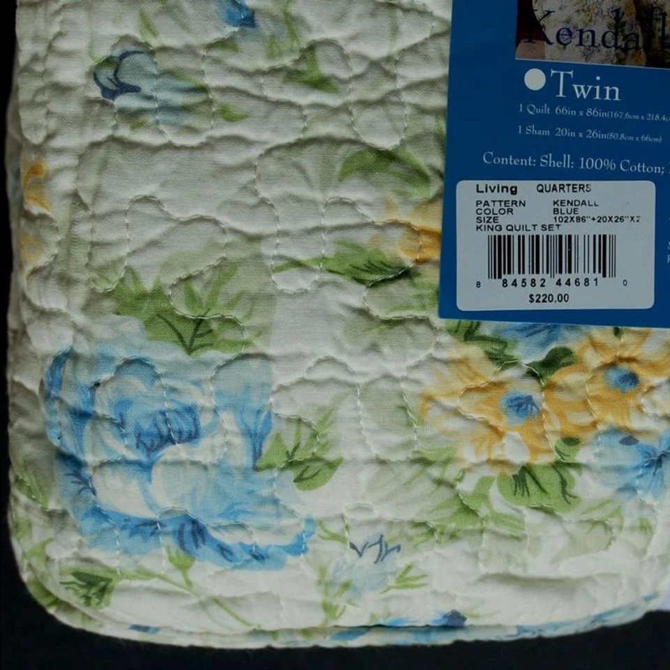 JUEGO DE 4 PIEZAS DE COLCHAS FLORALES KING PARA SALA DE ESTAR CON BOLSO DE VIAJE ¡NUEVO! Foto 3 de 4