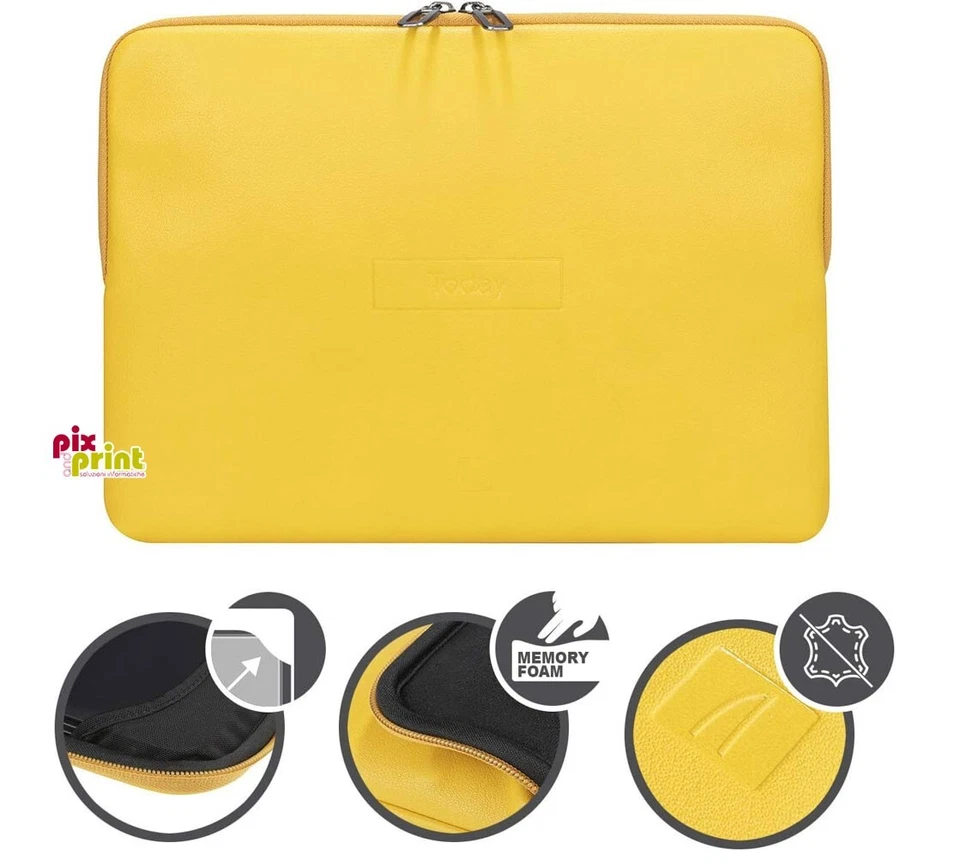 Custodia in similpelle per Notebook 13" e 14" - Tucano Today Sleeve - GIALLO - Immagine 3 di 4
