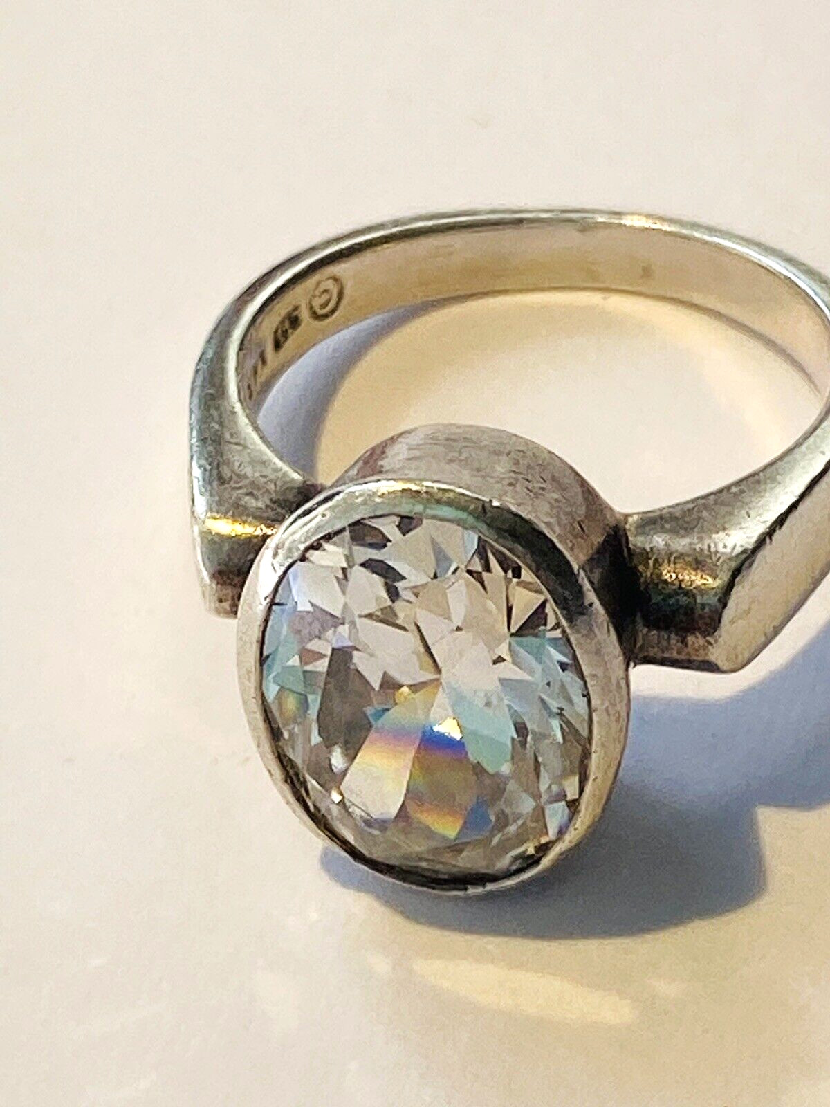 vintage silver 925 ring solid silver signed KH Ki… - image 1