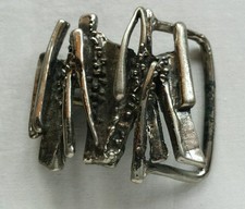 BARS AND BEADS ART BELT BUCKLE INDIANA METAL CRAFT IMC