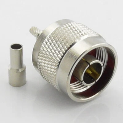 TETRACOM N Type Crimp Plug Male for RG174 RG316 Solder Window