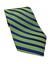 Tommy Hilfiger Tie 100% Silk 57x3.75 Made in USA Green/Blue Stripe (156)